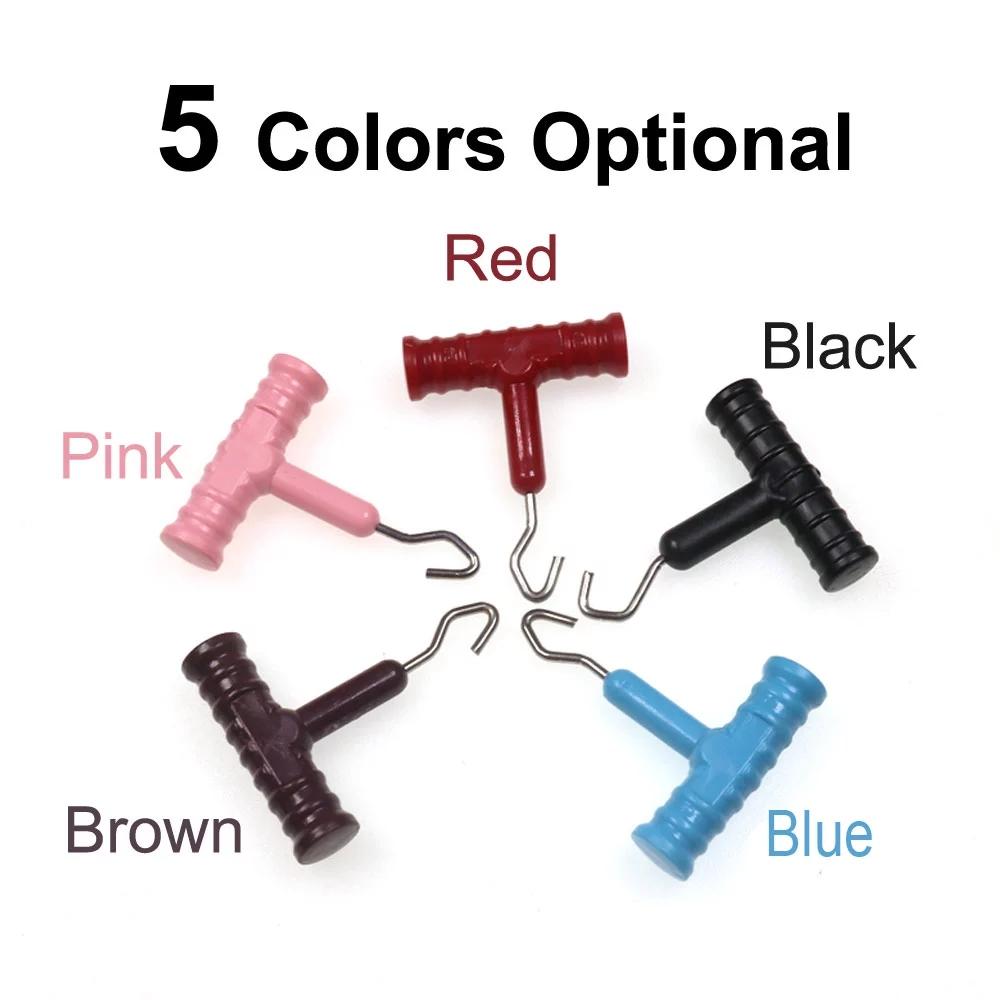 Bimoo T-förmiges Karpfenangel-Rigging-Werkzeug, Edelstahl-Knotenzieher, rutschfester Griff, Angelschnur-Knotenzieher, 5 Farben optional