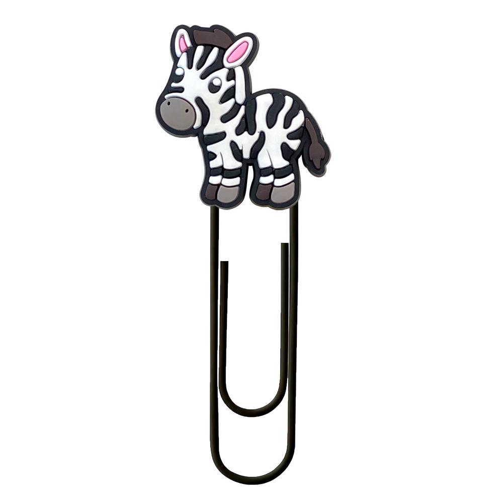 20 Cute Cartoon Animal PVC Paper Clips - U-Shaped Large Clips and Bookmarks for Office Supplies