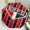São Paulo FC Logo Print Automatic Umbrella, 8 Rib Iron Frame, Plastic Handle, Suitable for Outdoor Travel &Daily , Ideal Gift