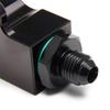 Black Billet Aluminum Inline 6 AN AN6 Fuel Filter 1/8 NPT Pressure Gauge Port