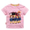 Children Cartoon Fireman Sam Print Cotton Tshirts for Boy Shirt Girl Short Sleeve Tee Top Clothes Kids Clothing Unisex 210Year