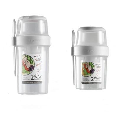 Brotdose mit Salat Separater Salatbehälter mit Soße und Deckel Lebensmittel für und Büro für und Milch Zweistöckiger Becher, Dressing, Gabel, Becher, Behälter,