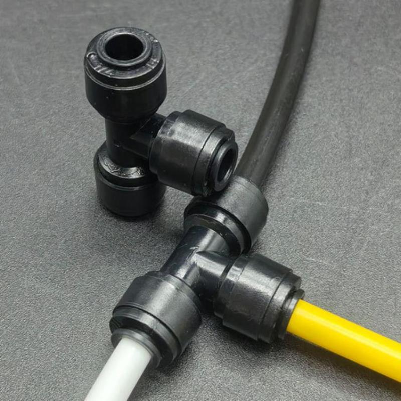 RO Water Filter Fittings Food-Grade POM Straight Elbow Tee PE Pipe Bulkhead Connector for Home Reverse Osmosis System