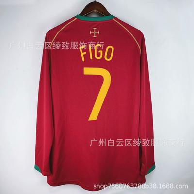2004 Finał Mistrzostw Europy edycja specjalna Koszulka domowa Portugalii Cristiano Ronaldo Figo Rui Costa retro strój piłkarski