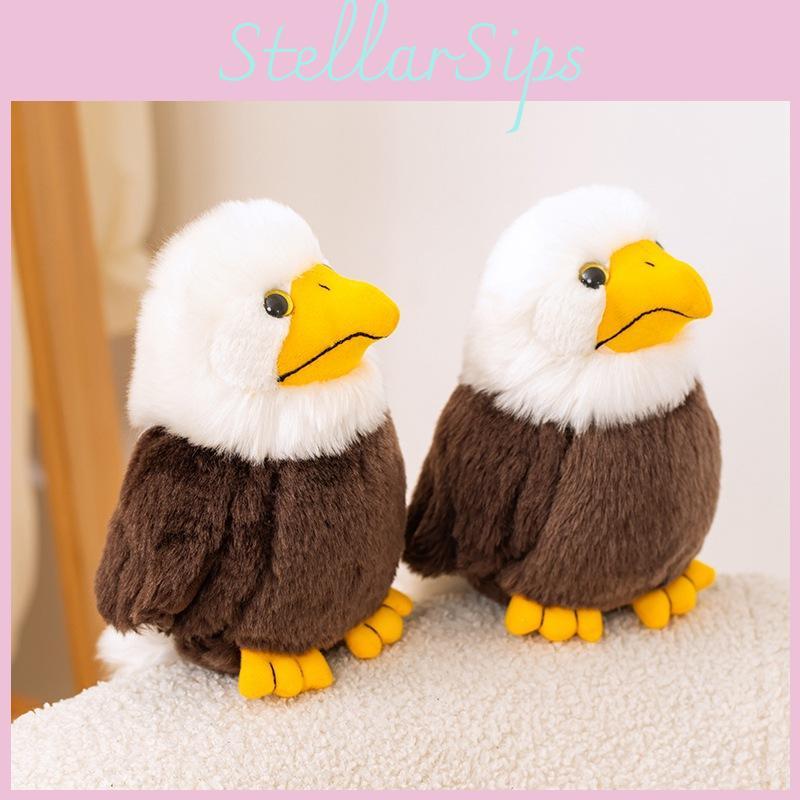 Adorable Plush White Headed Eagle Stuffed Animal Toy For Kids Soft Cuddly Doll