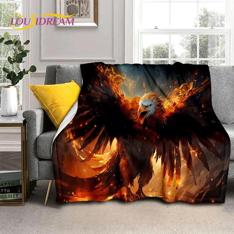 Cute Owl Eagle Birds Cartoon 3D Soft Flannel Blanket for Beds Bedroom Sofa Picnic,Throw Blanket for Cover Outdoors Leisure Gift