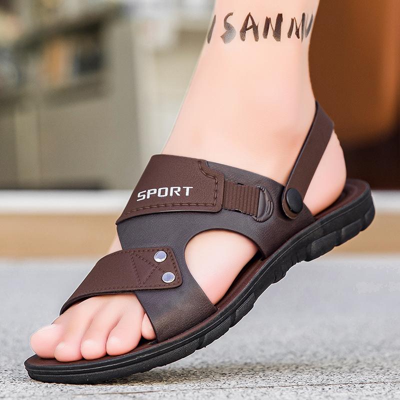 Men's Sandals Summer Casual Leather Sandals Man Outdoor Beach Shoes For Men Classic Men's Slippers Trend Slippers Male