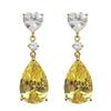 925 Sterling Silver Yellow Pear Cubic Zirconia Drop Earrings Luxury Fashion Women Ear Accessories for Engagement Wedding JewelryGood product