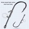 10Pcs Fishing Live Fish Hook Barbed Fishhook with Hole Fishing Hook Saltwater Fishing Tackle Live Shrimp Fixing Hook
