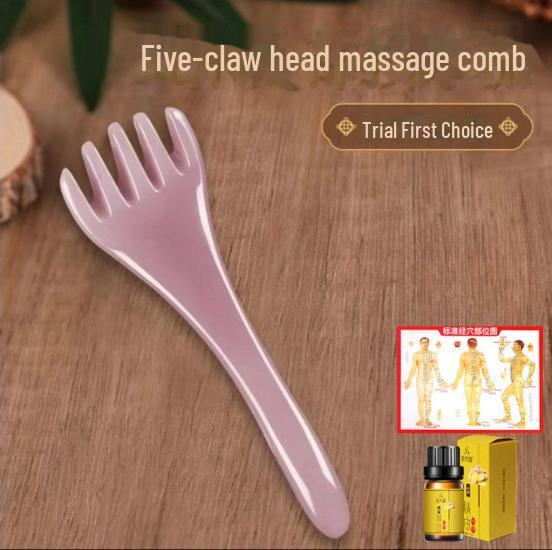 Kopfhautmassagegerät mit fünf Krallen: Akupressur-Kamm zur Entspannung und Dekompression