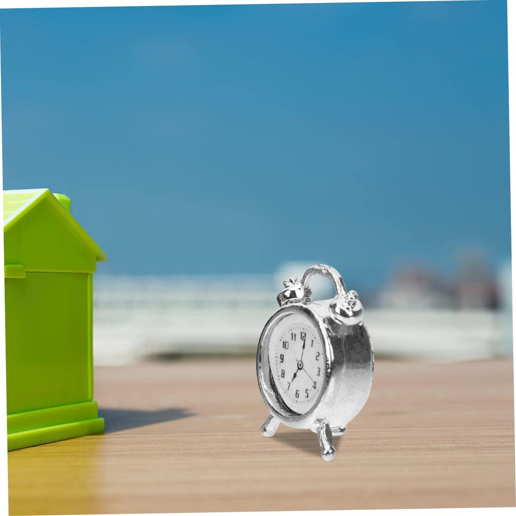 Alasum Miniature Alarm Clocks, Set of 4, 112 Scale, Alloy, Dollhouse Furniture, Accessories, Table Clocks, Photography Props, Interior Decoration,
