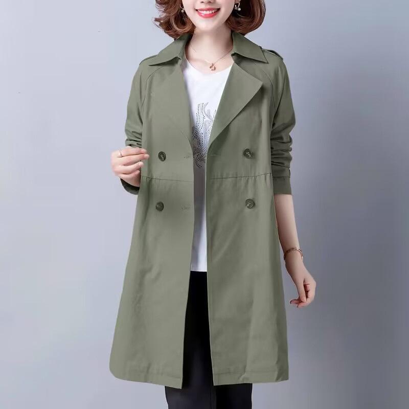 Spring and Autumn Medium and Long Trench Coat Women's Autumn Clothing New Korean Version Loose Temperament Coat Autumn Fashion Women's Clothing