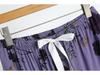 Summer Cotton & Rayon Slimming Outfit: Short-Sleeve Top & Floral Straight-Leg Pants for Middle-Aged and Elderly Women