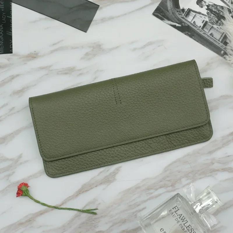 Damen Geldbörsen Echtes Leder Damen Lange Geldbörse Mode Reißverschluss Tasche Mehrfarbige Geldbörse Spleiß Wild Münzbörse Billetera Mujer
