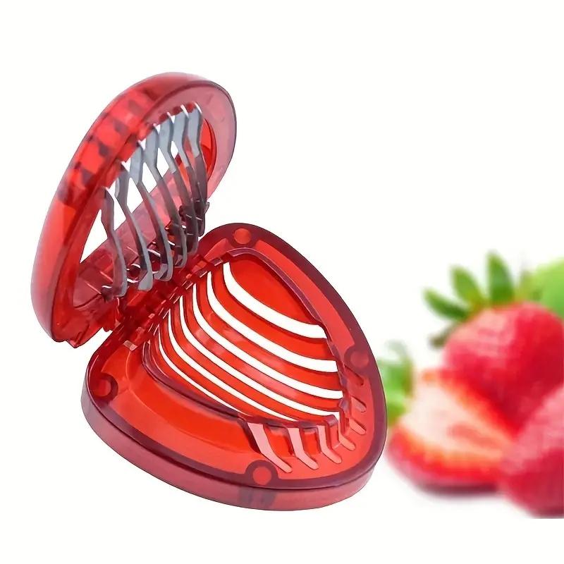 

Stainless Steel Manual Strawberry Slicer - Suitable for Berries, Cherries Easy to Clean, Perfect for Smoothies Kitchen Tool