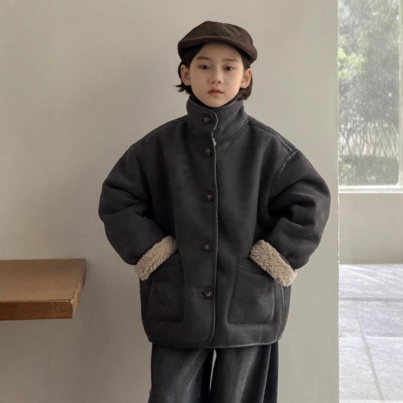 Boys Thick Fleece Jacket Winter Autumn Kids Outerwear