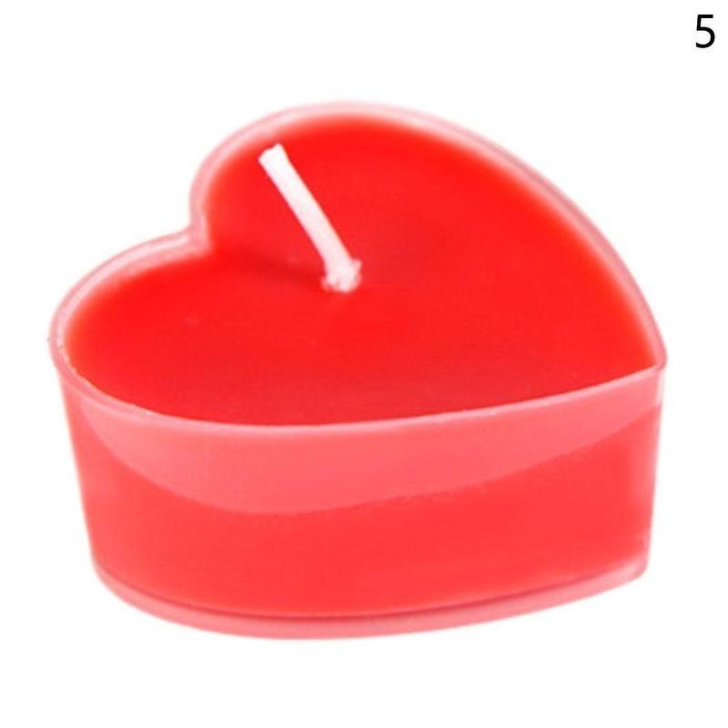 9pcs/set Heart Shaped Candles Scented Candles Wedding Decoration Valentine's Day Gift Romantic Marriage Paraffin Wax Candles