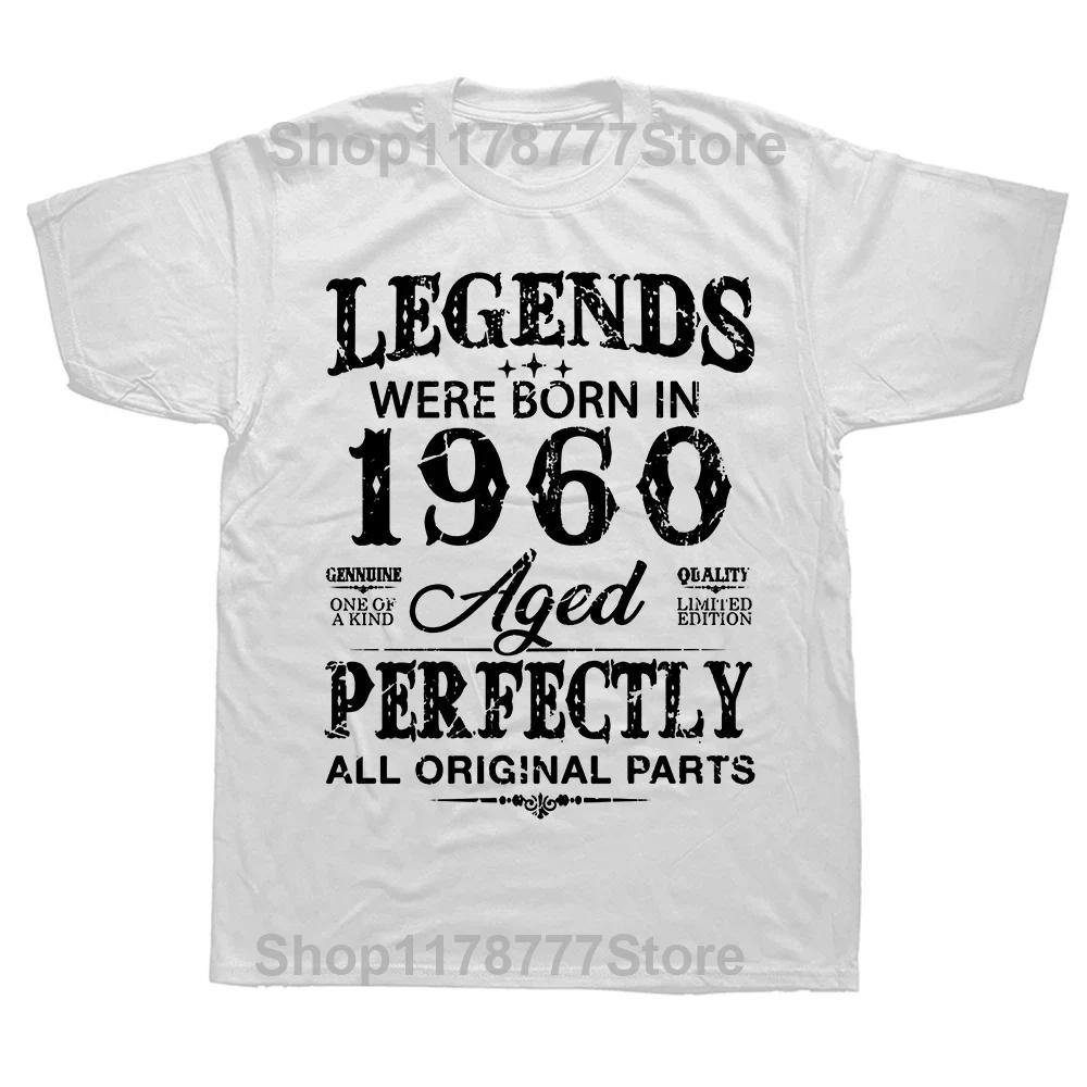 All Original Parts Made In 1960 TShirts 64th Birthday Gift Cotton TShirt Graphic Vintage Father Day Loose Style Short Sleeve