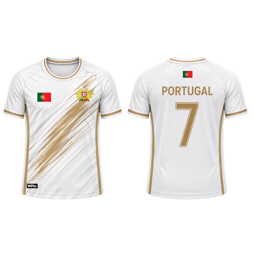 Portugal Flaggen-Print Herren Fußballtrikot 2026 Atmungsaktiv Schnelltrocknendes Sport-T-Shirt Unisex Sommer Freizeit Fan Geschenk Oberteile