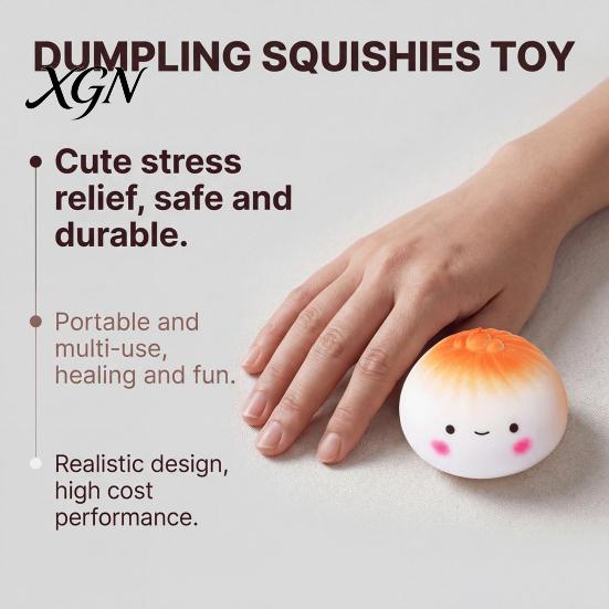 Steamed Bun Stress Toy Cartoon Fidget Relieving Stuffed Squeeze Simulated Dough Ball Dumpling Office Desk Slow Rebound