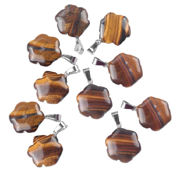 Artistic Crafted Flower Crystal Pendant Set Natural Stone Flower Pendant Charm For Handmade Jewelry And Necklace