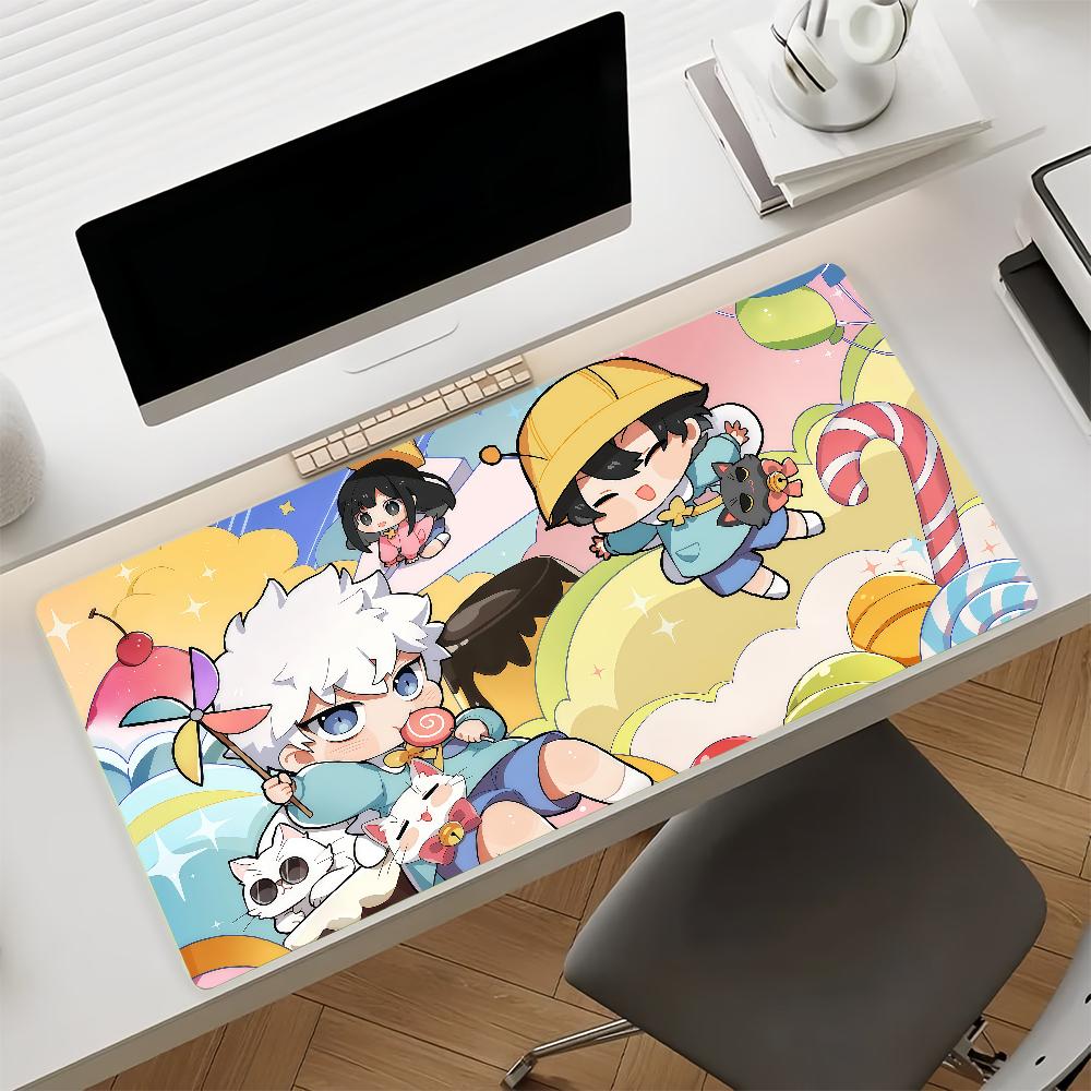 Anime L-link Click Cartoon Cute Mouse Pad Anti Slip Rubber Edge Locked Thickened Laptop Gaming Desk Mat