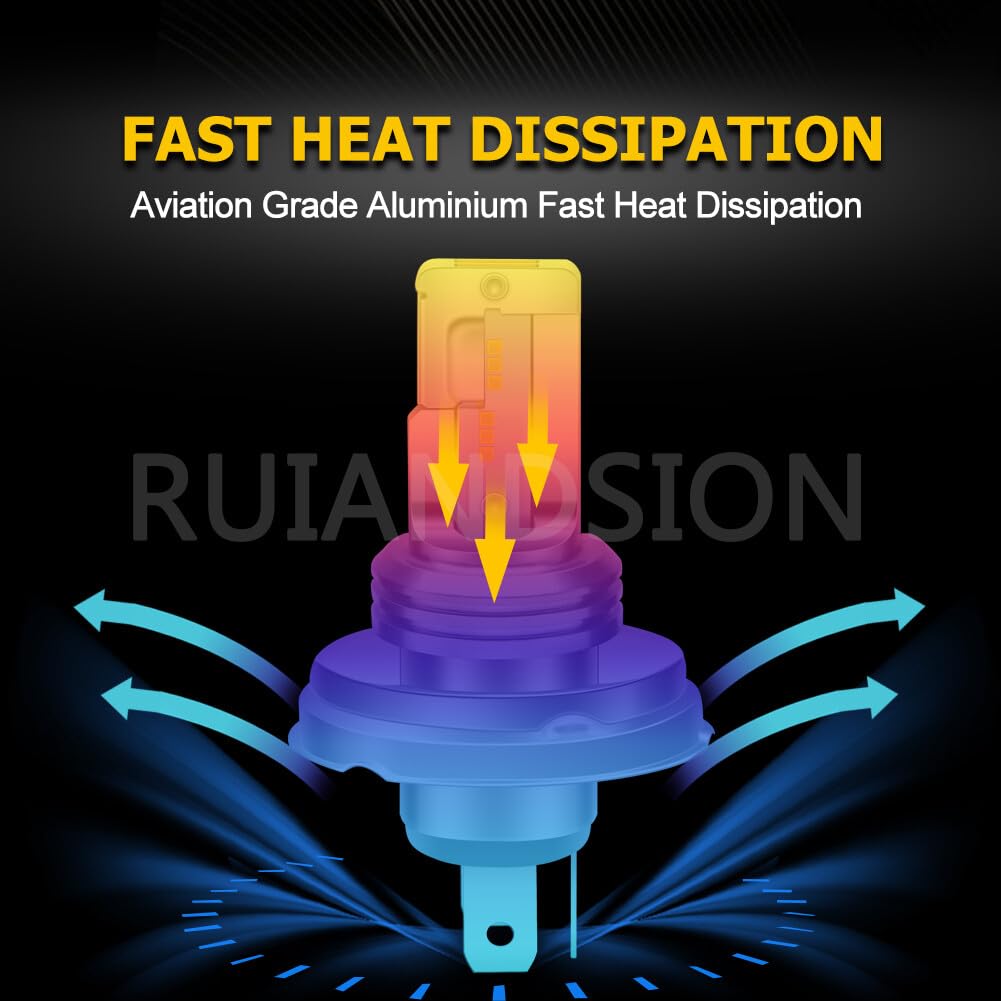 Ruiandsion P45T H5 R2 LED Bulb White 6V-24V 6V 12V