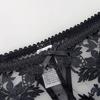 Sexy Low Rise Thong for Women - Lace Floral Embroidery Sheer Lingerie