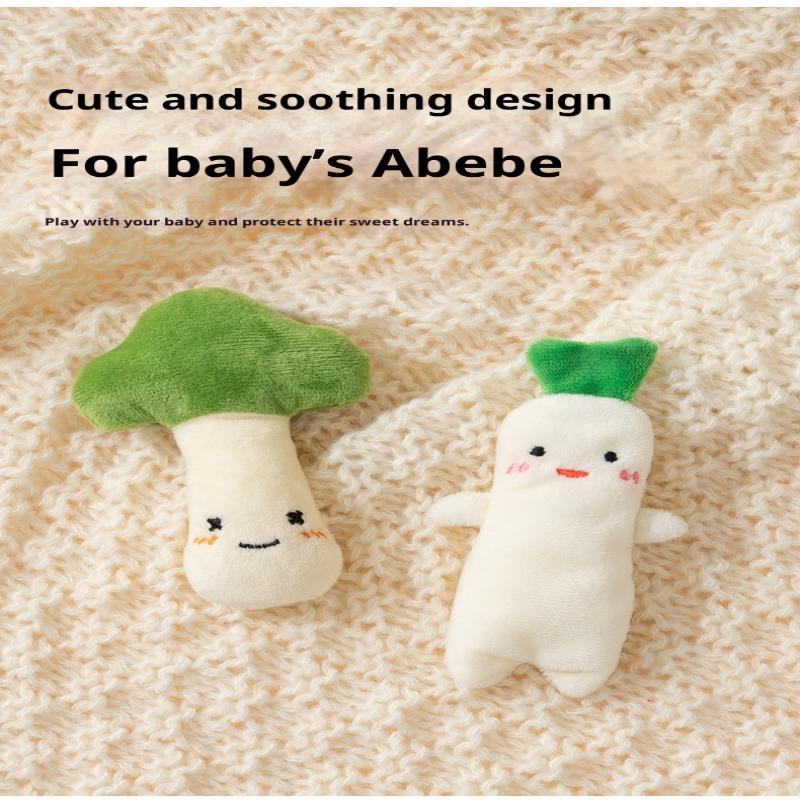 1/2PCS Baby Soothing Toy Plush Fruit Doll Infant Anti Startle Sleep Aid Holding Ring Newborn Comfort Toy
