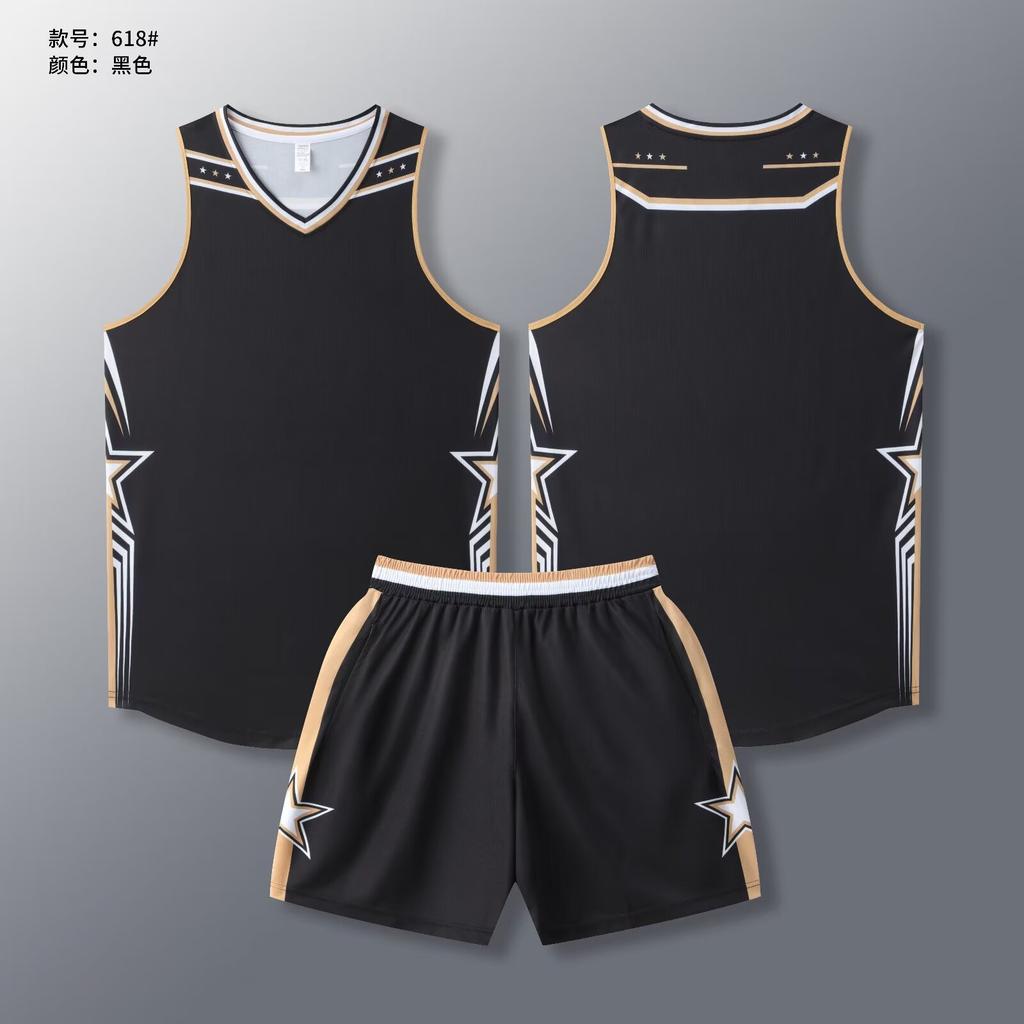 Basketball jersey set Men's jersey Customized student basketball sports jersey Game training vest Sweat-absorbing breathable short sleeves