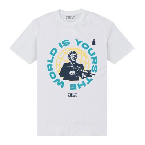 Scarface Unisex Adult The World Is Yours T-Shirt M blanc