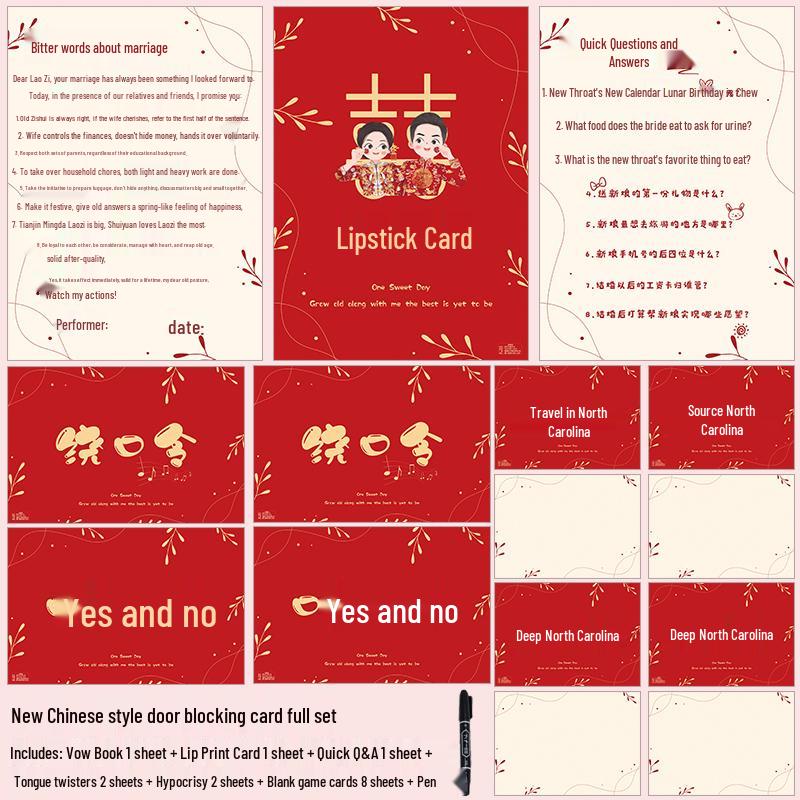Bridal Prank Props: Groom's Morning Game Cards & Creative Photo Set