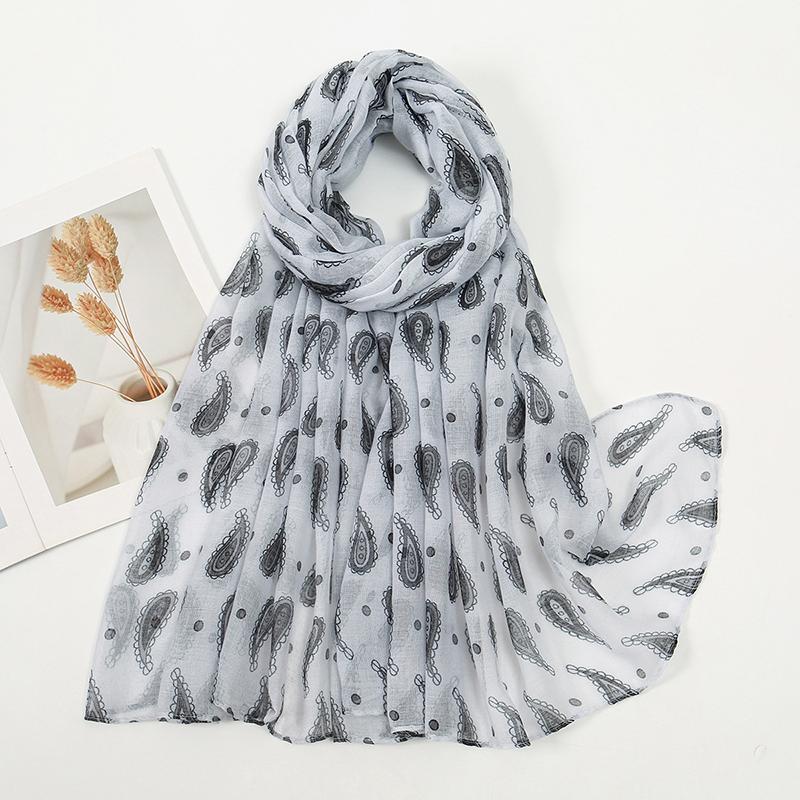 Elegant Women Retro Silk Scarf Print Wrap Shawl Lady Bandanas Hijab Boho Beach Long Scarve Pareo Headscarf Fashion Korean New