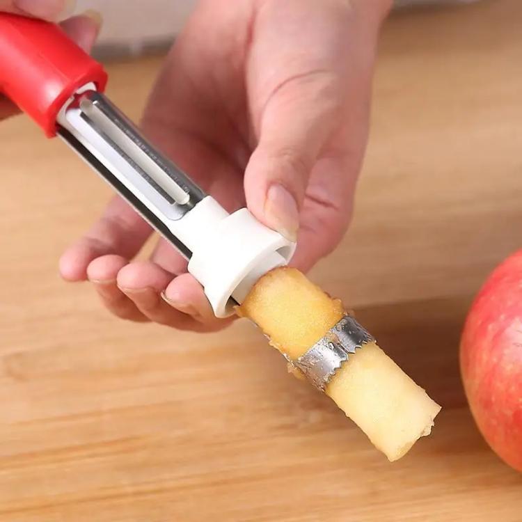 LsCook Herramienta 2 en 1 para Pelar Frutas y Quitar el Corazón Descorazonador de Verduras de Acero Inoxidable