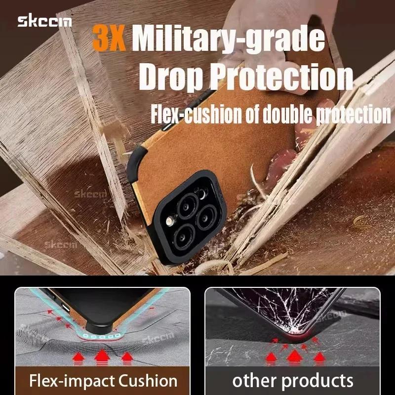 Fashion Case For iPhone 16 15 14 13 12 11 Pro Max X XS XR 8 7 Plus Mini Fur Leather Full Lens Protection Cases Cover