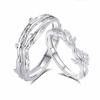 New Exquisite 925 Sterling Silver Inlaid Tiny Zircon Tree-branch Couple Rings for Women Man Wedding Jewelry Valentine's Day Gift