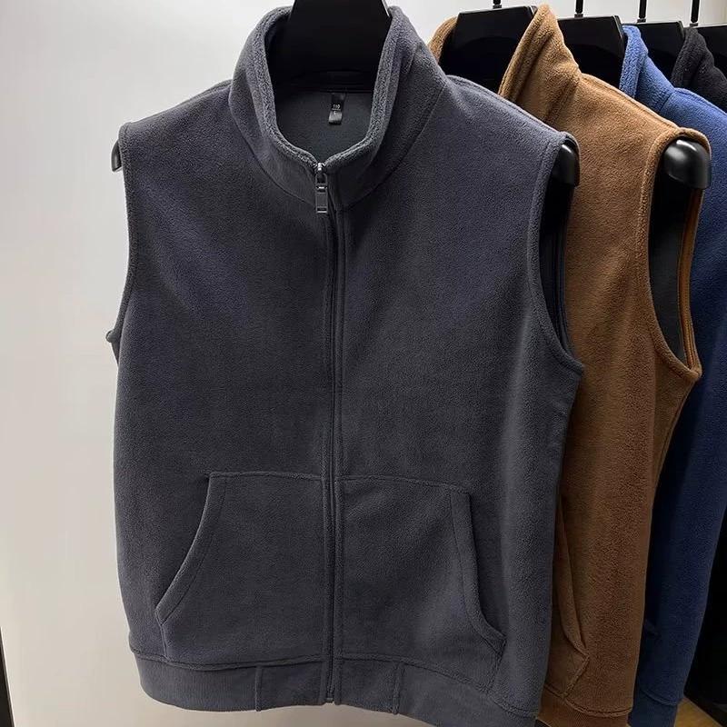Vesta din fleece pentru bărbați în stil japonez Vestă casual pentru primăvară toamnă