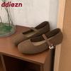 Fashion Soft Footwear Shallow Women Flats Lolita Shoes Casual Female Square Toe Fashion Buckle Strap Ladies Mary Janes Flats Shoes