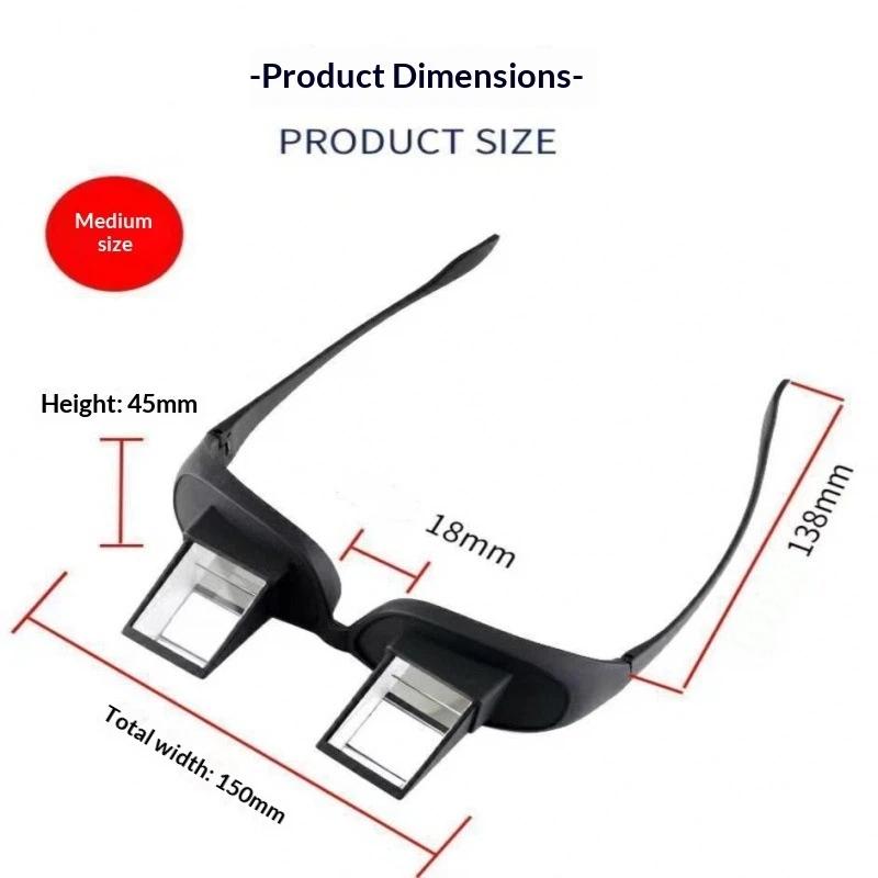 Lightweight Lazy Prism Reading Glasses Durable Horizontal Lie View Eyewear Black 1PC for Daily Home Leisure Use