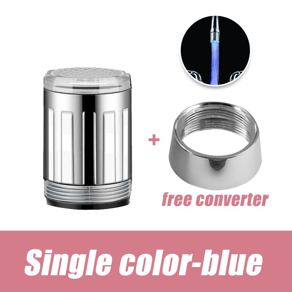 Torneira de água LED Stream Light Cozinha Banheiro Chuveiro Torneira Bico Cabeça 7 Mudança de cor Sensor de temperatura Luz Torneira Led