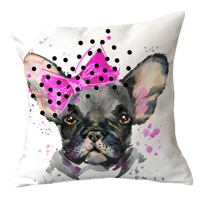 Painted Dog Creative Plush Cushion Pillowcase Office Waist Pillowcase Home Textile