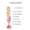 Jumbo Braiding Hair Rainbow Colors Extensions Fiber Mix Four Silky Colorful Twist Hair Extensions  Colored Synthetic Braids