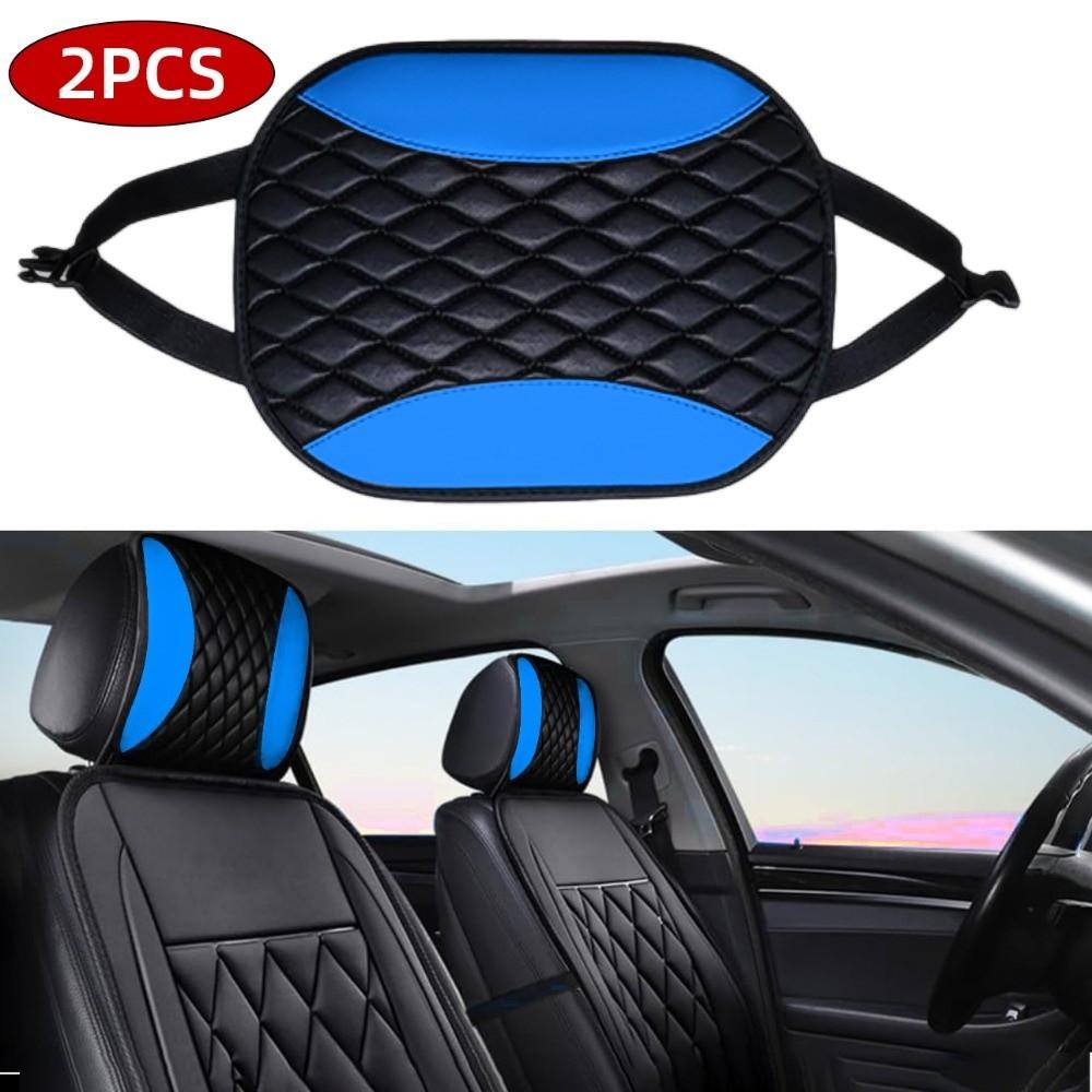 Design Car Headrest Covers PU Leather Auto Neck Support Head Rest Cushion Cover Car Interior Decor