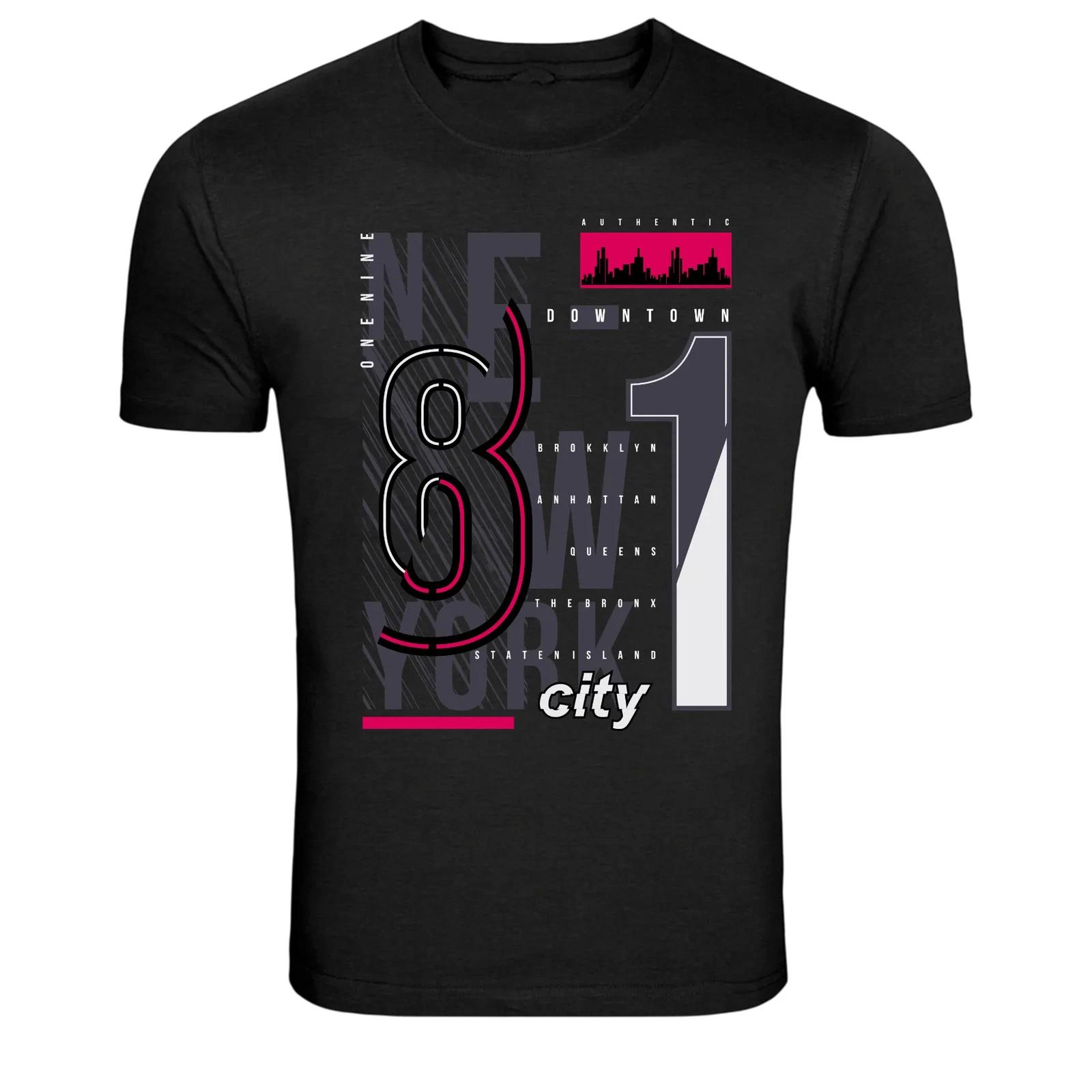 New York 81 City Urban Downtown Graphic T-Shirt M