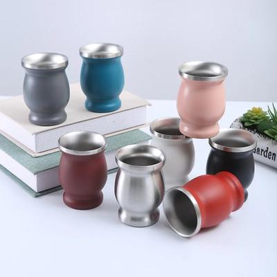 4oz/8oz Yerba Mate Set Includes Double Walled 18/8 Stainless Steel Mate Tea Cup Coffe Water Mug Bombillas Straws Filter