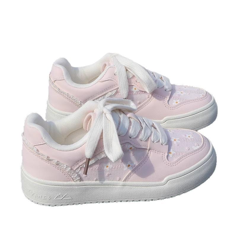 Retro Soft-soled Small Floral Casual Board Shoes Women's Ins Tide 2025 Summer and Autumn Thick-soled Versatile Sports Bread German Training Shoes