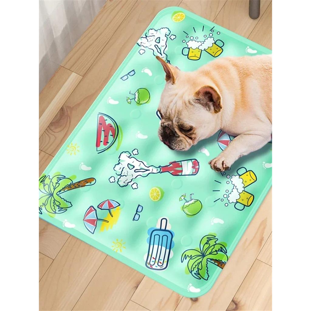 Tapis de Refroidissement Chat Chien Été, Couverture Glacée Durable pour Canapé, Lit Froid Réutilisable pour Animaux Domestiques Petits Grands, Anti-Chaleur