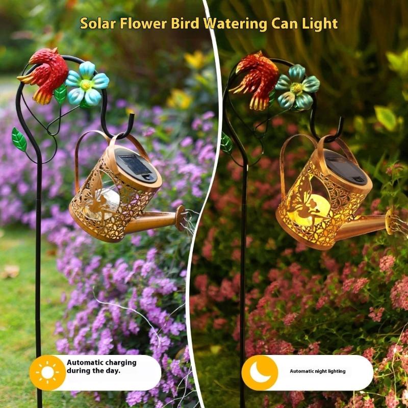 Solar Energy Technology Watering Can Garden Light With Weatherproof Construction J0MC