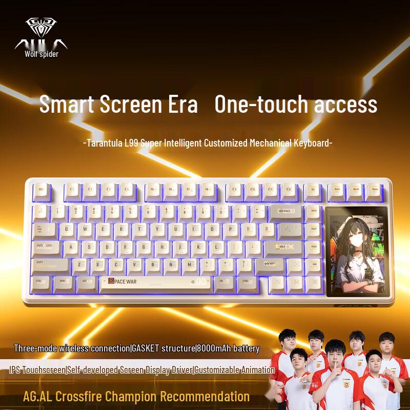 

AULA L99 Tri-Mode Custom Mechanical Keyboard with Smart Touch Screen