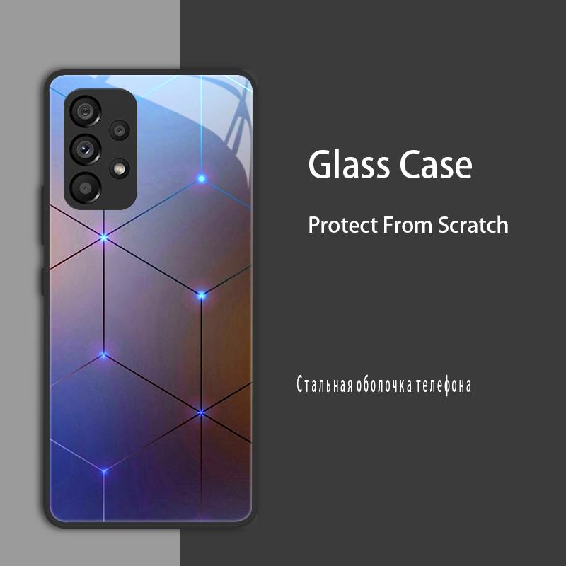 For Samsung Galaxy A52 A52S A53 Case Cover Tempered Glass Case Hard Coque Bumper For Samsung A33 A73 A13 A72 4G 5G Protect Case